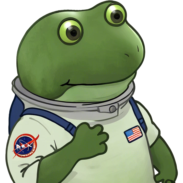 green frog in a spacesuit emoji