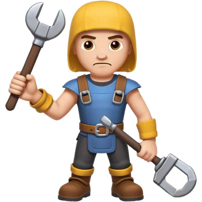 A Mechanic Wrench In A Clash Of Clans and medival Aesthetic not human emoji