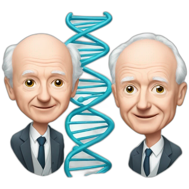 james watson and francis crick and dna emoji
