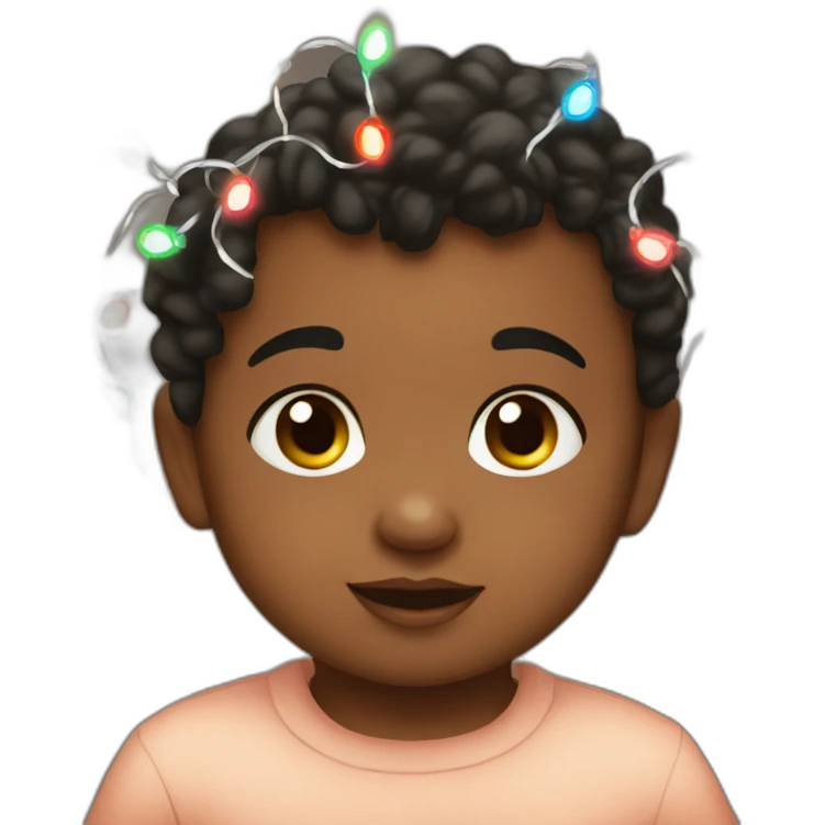 18 months baby with christmas lights emoji
