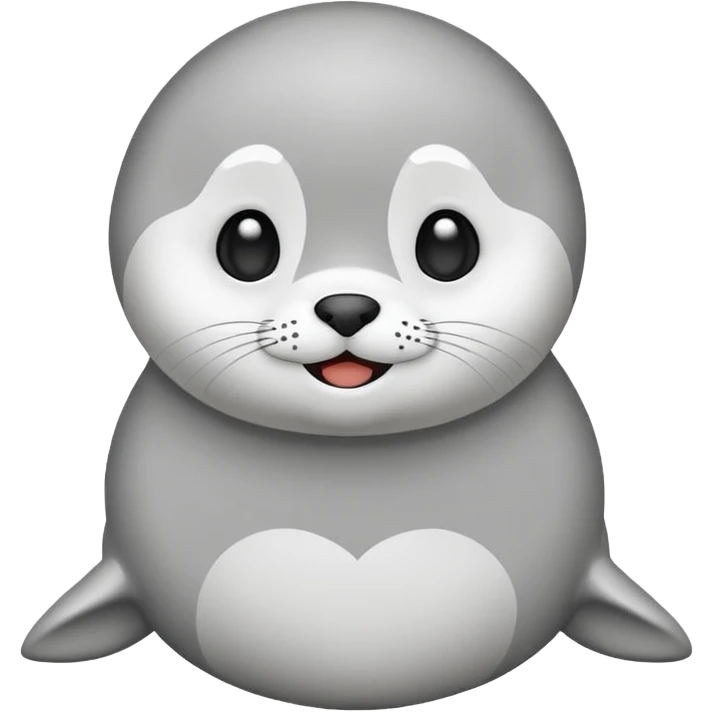 A cute chibi mascot seal character,
simple flat vector style,
black outline, white body,
forum emoji style,
minimal background, transparent background,
centered composition,
128x128 canvas,
no text, no watermark, emoji