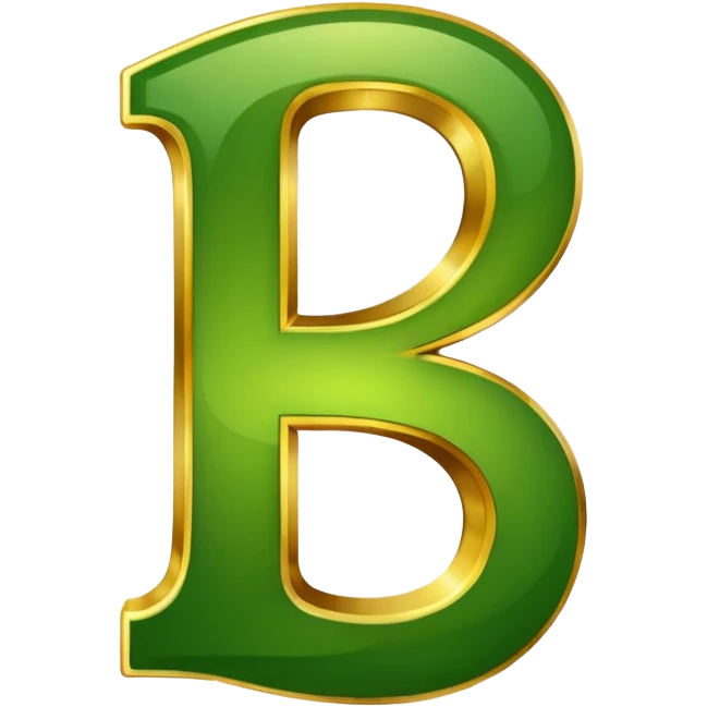 number four in golden and green shadows emoji