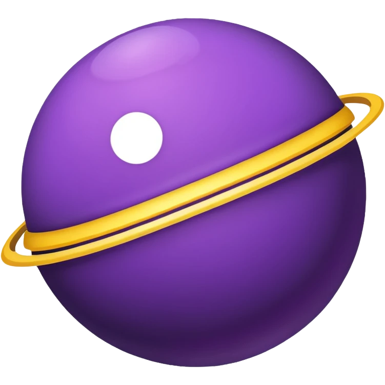 Purple planet with yellow rings. emoji