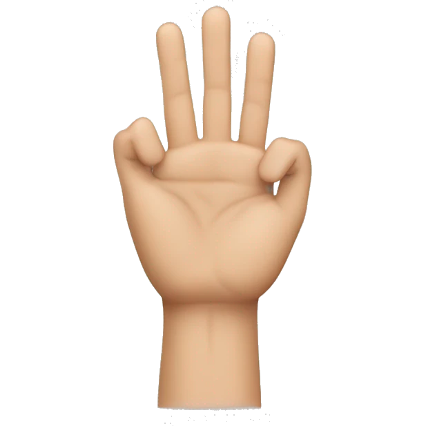 Create a hand with all fingers risen up except for th ring finger emoji