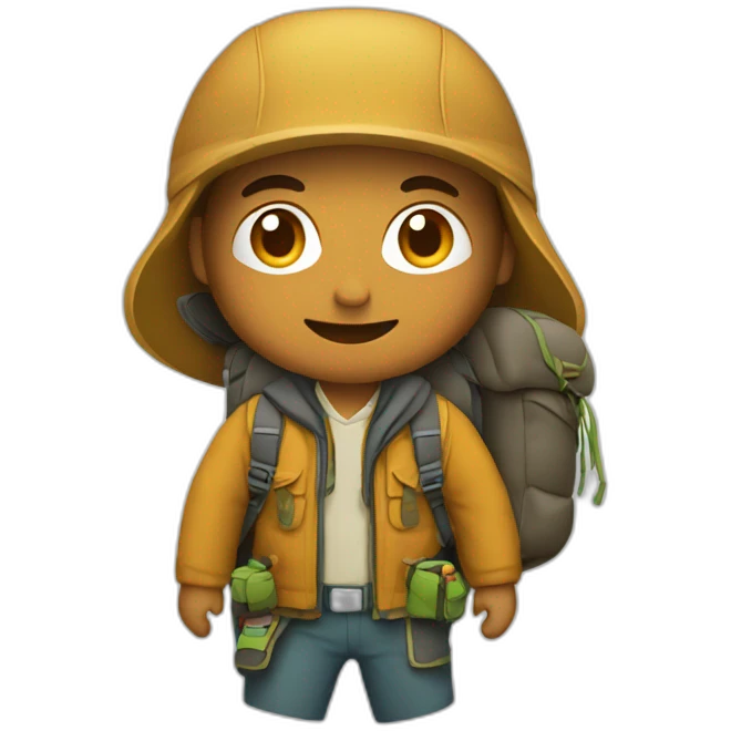 Montañista con mochila emoji