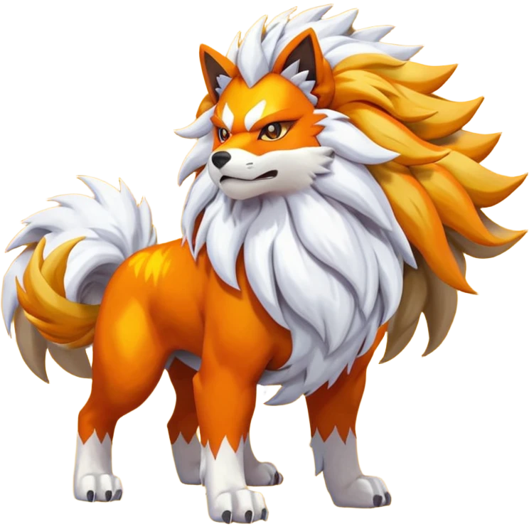 Entei-Arcanine-Solgaleo-fusion (full body) emoji