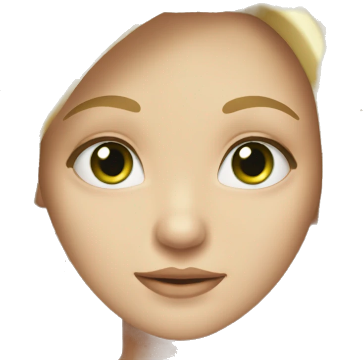 a girl with fair skin, blonde with long hair, green eyes emoji
