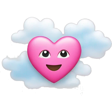 Pink heart with clouds  emoji