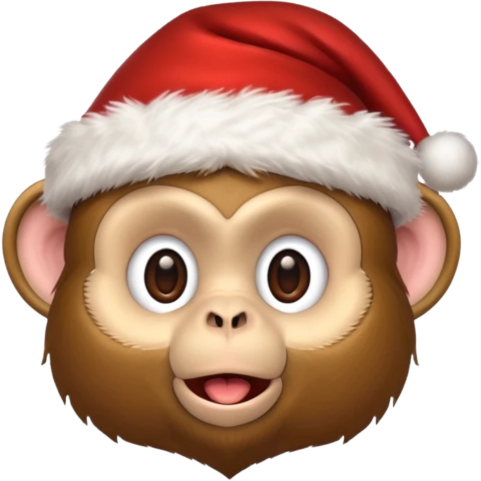 Monkey with a Santa hat emoji