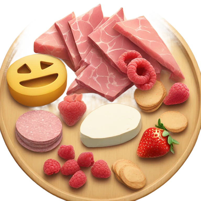 Pink Charcuterie board on a wooden platter  emoji