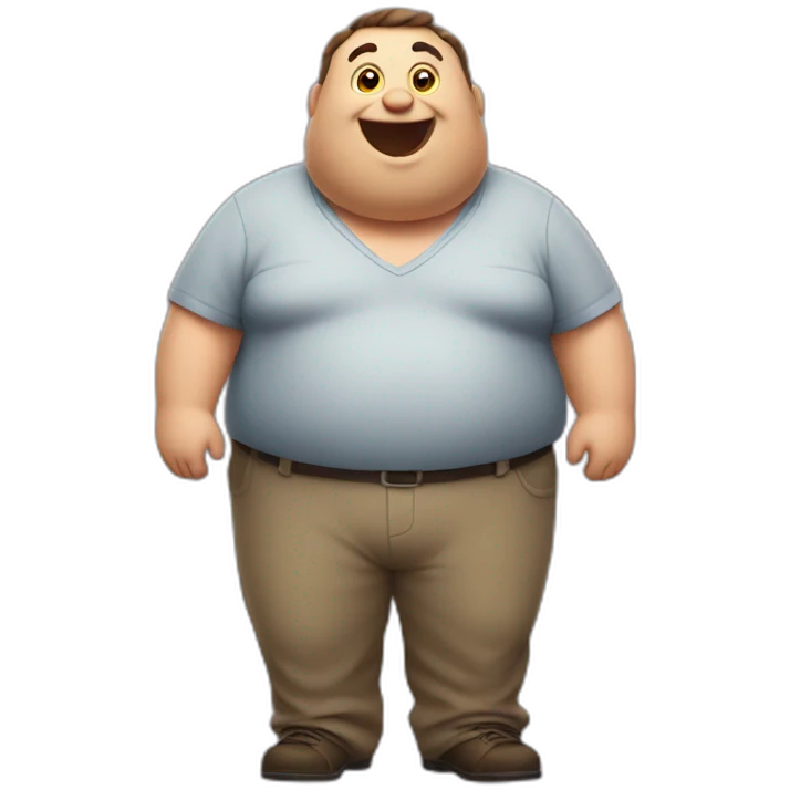 A fat guy saying 'hi!' emoji
