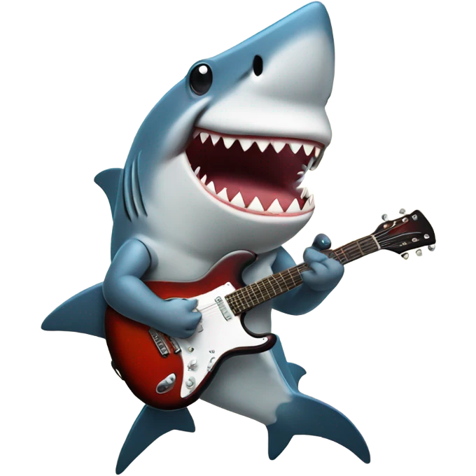 Shark with guitar emoji