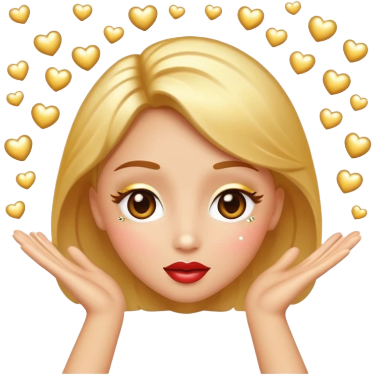 Heart eyes with kissy lips with open arms surrounded by sparkles  emoji