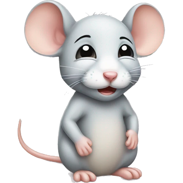Crying baby mouse emoji