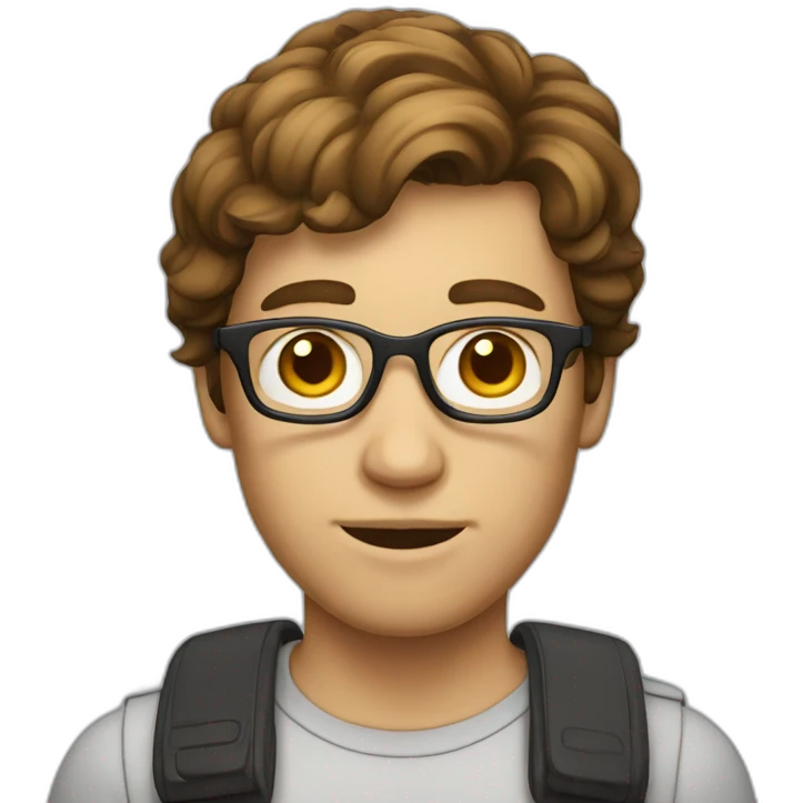 brown haired nerd emoji