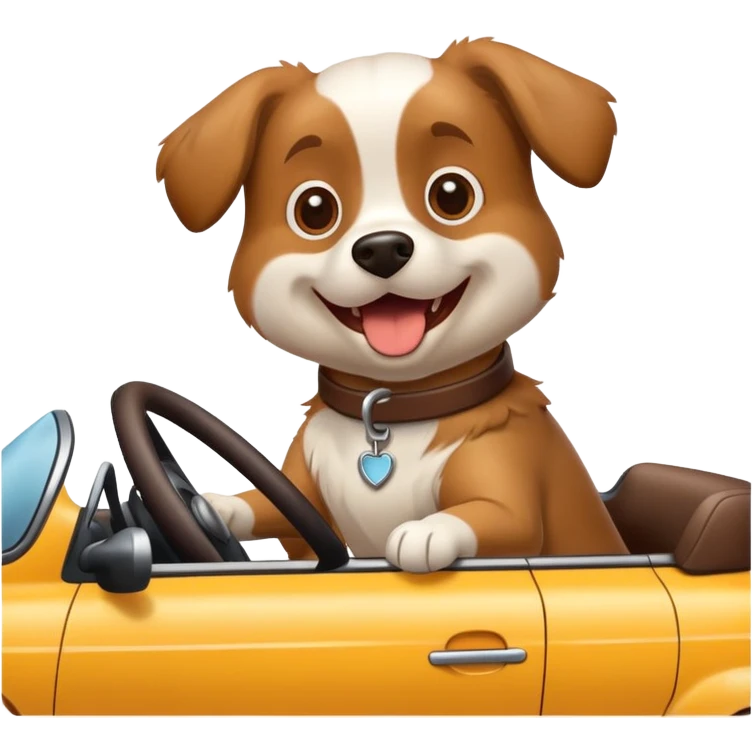 Dog driving car emoji