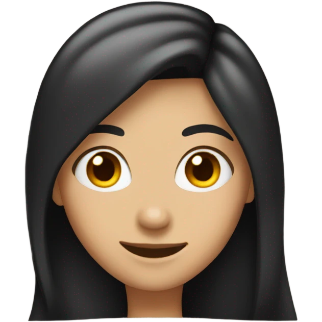 smiling woman with black hair emoji