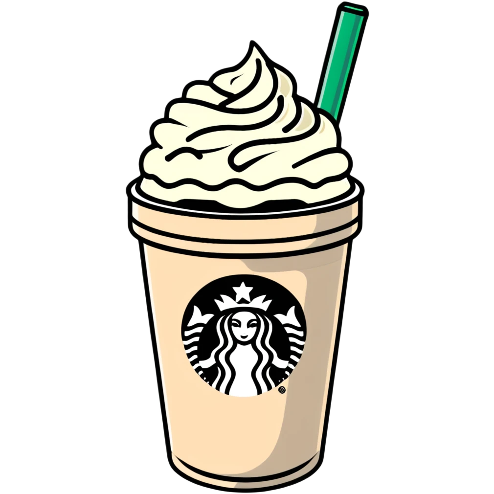 Starbucks frappuccino with whipped cream emoji