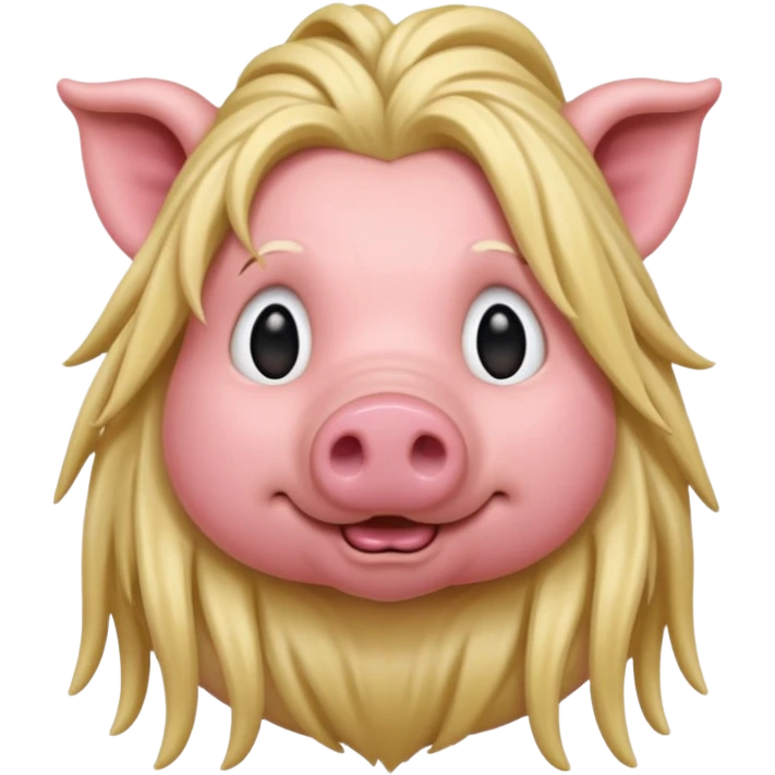 long dreadlock blonde haired pig emoji