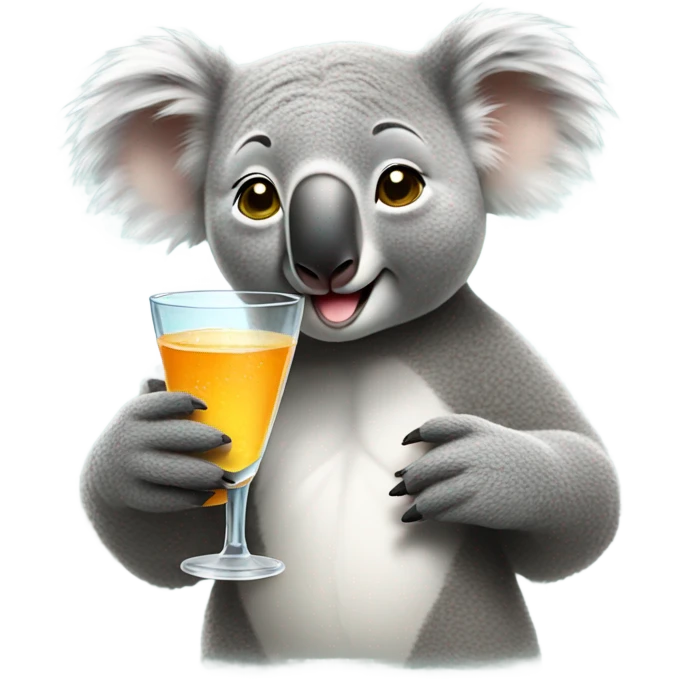 Koala drinking martini emoji