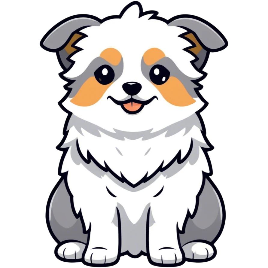 Shitzu dog white and gray emoji