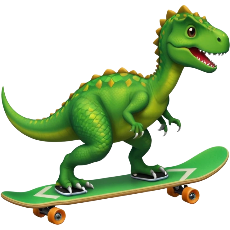 Dinosaur on a skateboard emoji