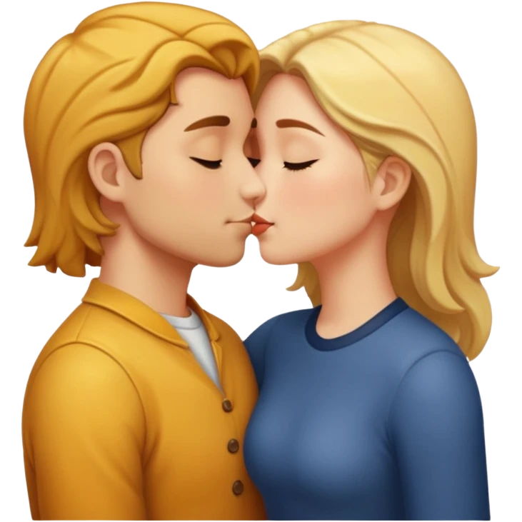 Couple kissing golden hour emoji