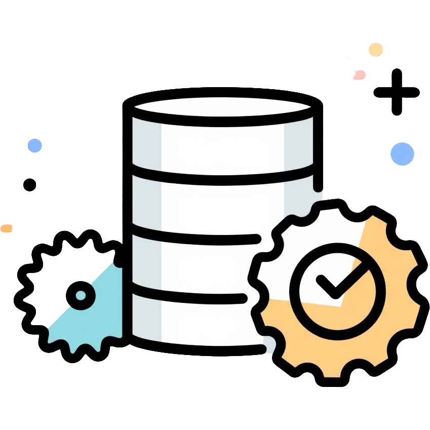 database storage with data symbols emoji