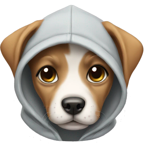 puppy wearing a hoodie emoji