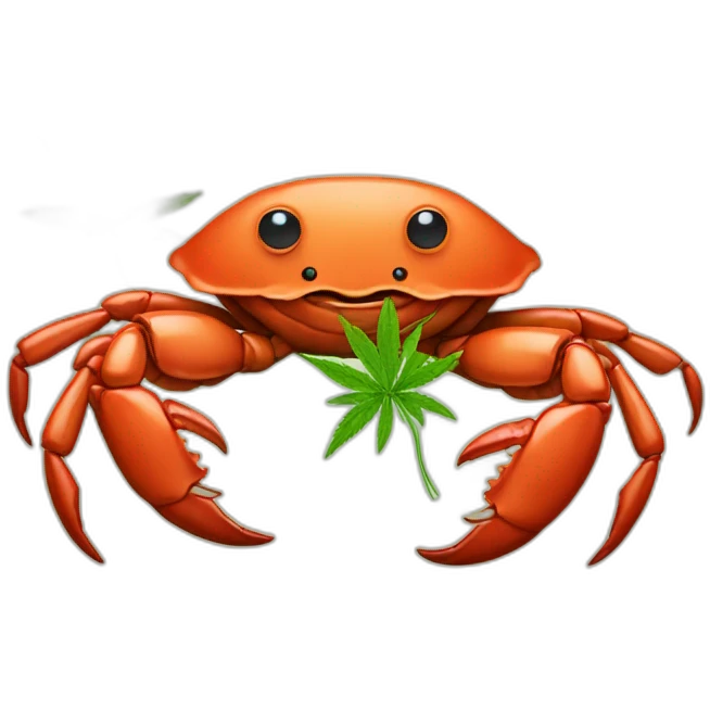 crab with weed emoji