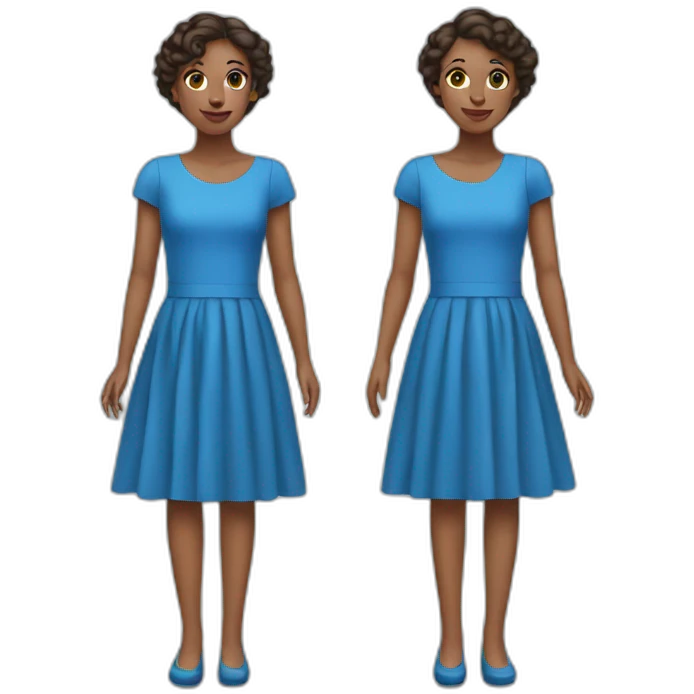 two twins wearing a blue dress emoji