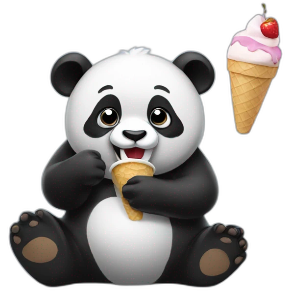 Panda eating ice cream emoji