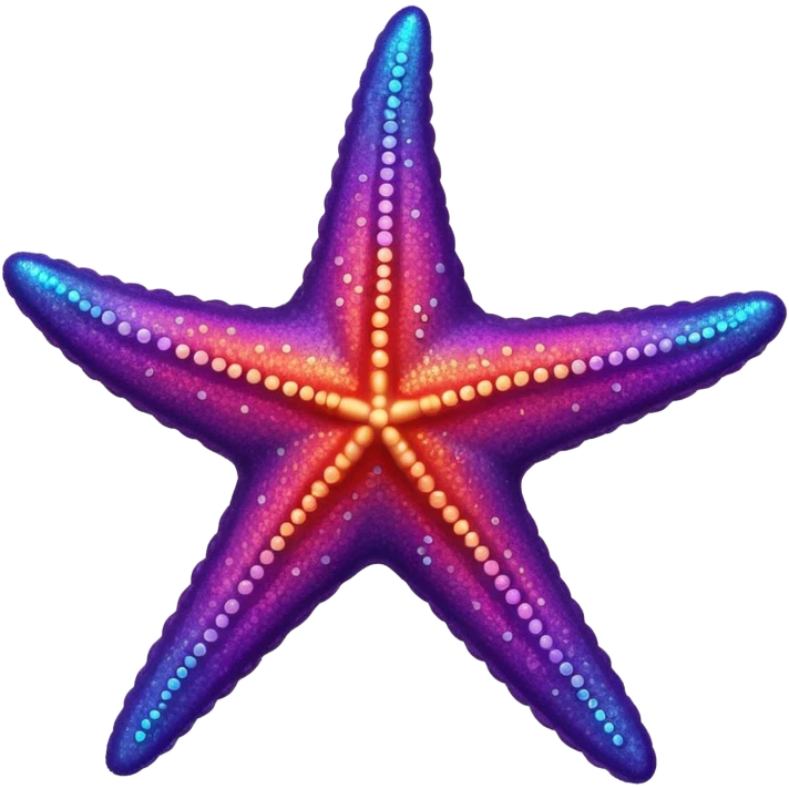 color gradient between red and purple glitter starfish emoji