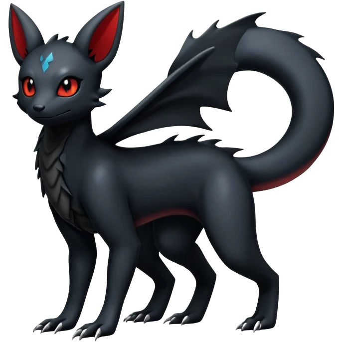 Dark Edgy Salandit-Umbreon-Fakémon-hybrid-creature (full body)  emoji