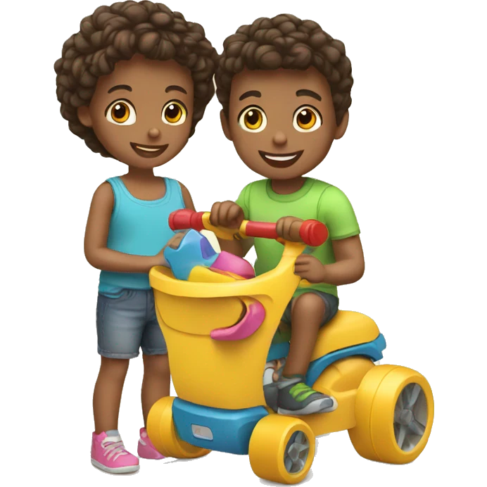 2 children Sharing toys emoji
