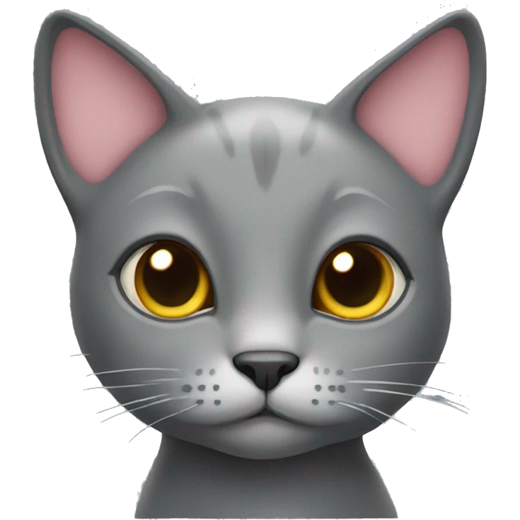 grey cat with heart emoji