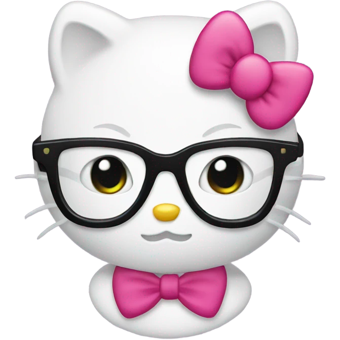Hello Kitty with glasses emoji