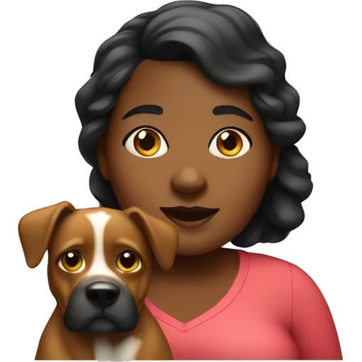 Fat black woman with doggy  emoji