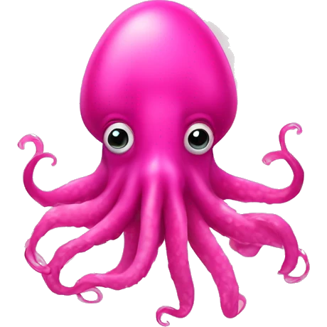 Hot pink squid with hot face with toung out emoji