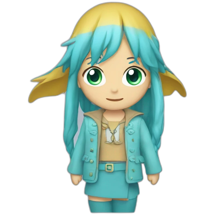 Cyan amis-arc-en ciel emoji