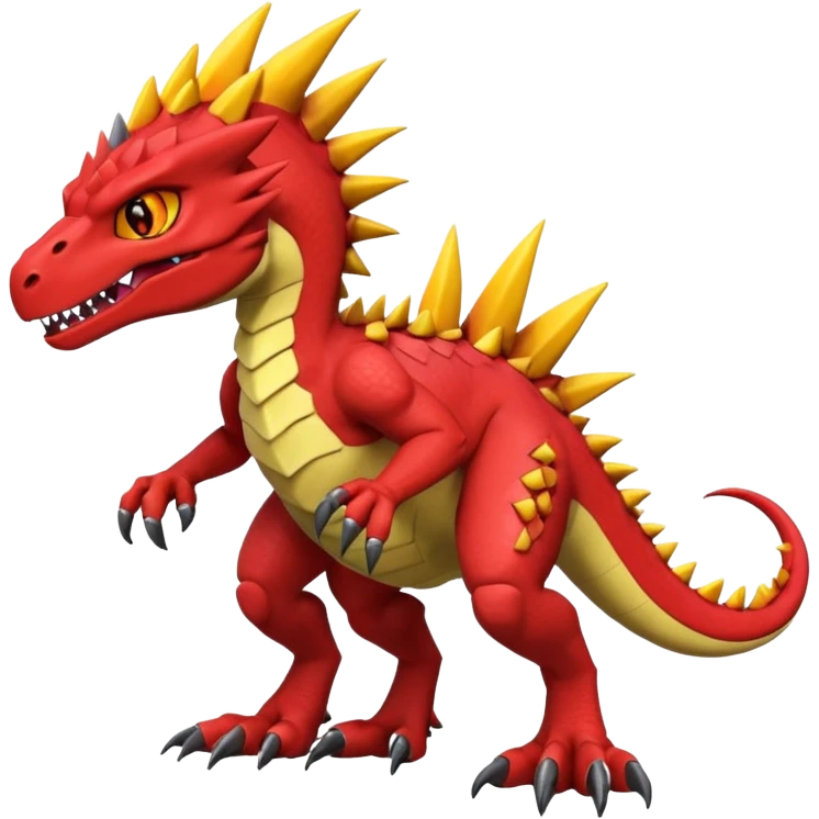 Cool Edgy Digimon-Fakemon-Guilmon-Velociraptor-Dragon full body emoji
