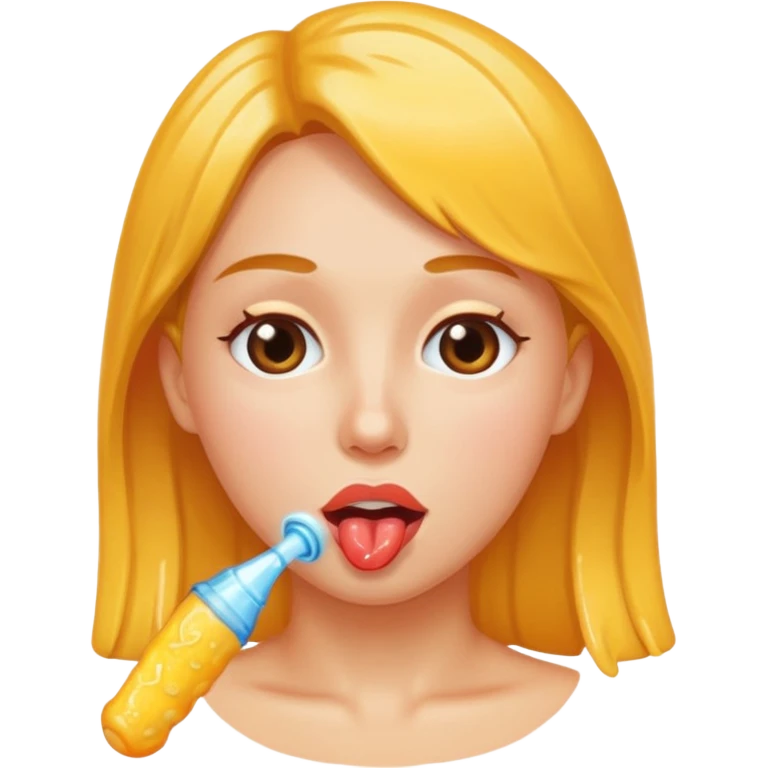 Una mujer chupando una pinga emoji
