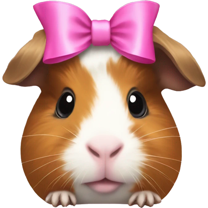 Guinea pig with a pink bow emoji