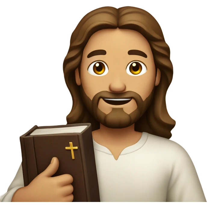 Jesus Christ holding a bible emoji