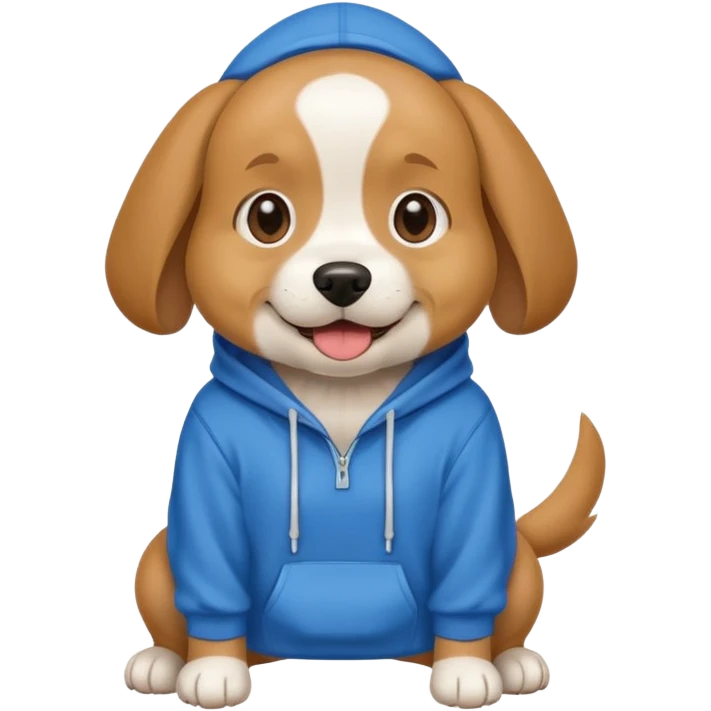Dog wearing hoodie emoji