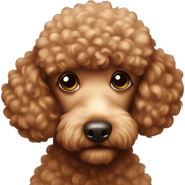 Brown poodle sent kiss  emoji
