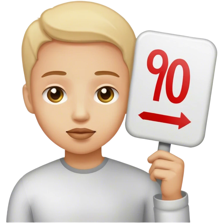 Cara con cartel de 90€ emoji