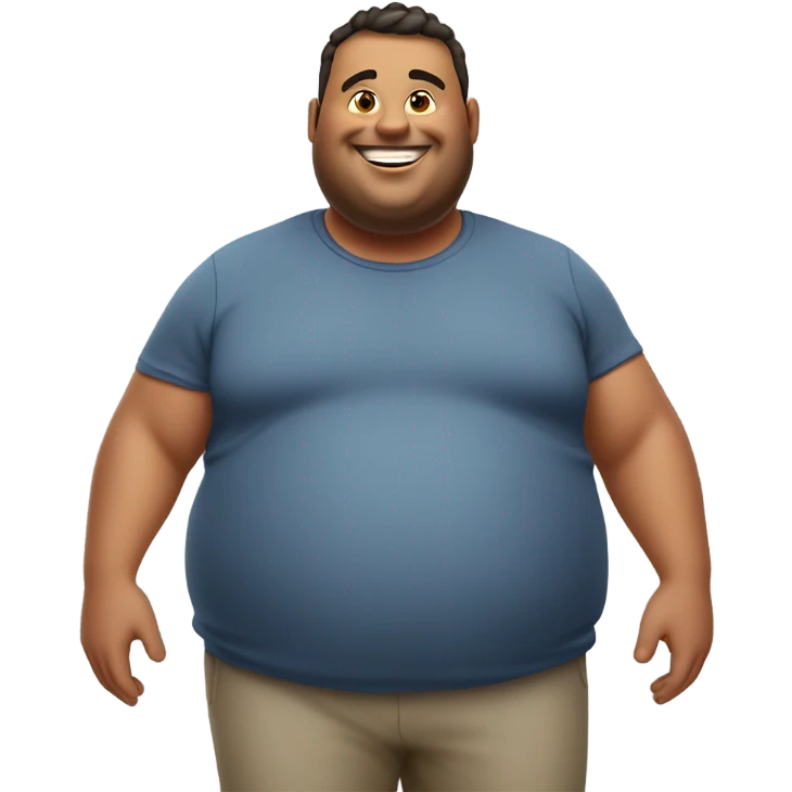 Fat man and fit man emoji