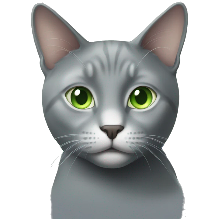 Grey cat with light green eyes  emoji