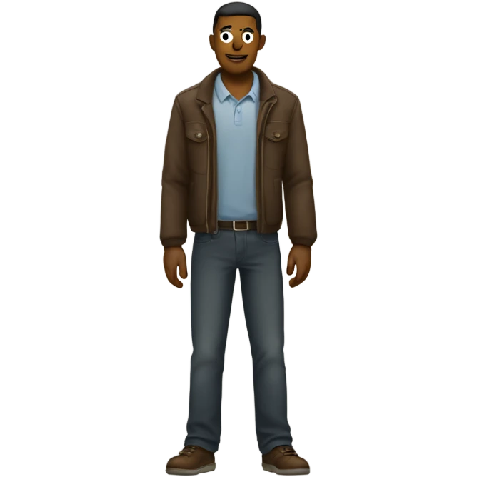 Guy standing with harms crossed emoji